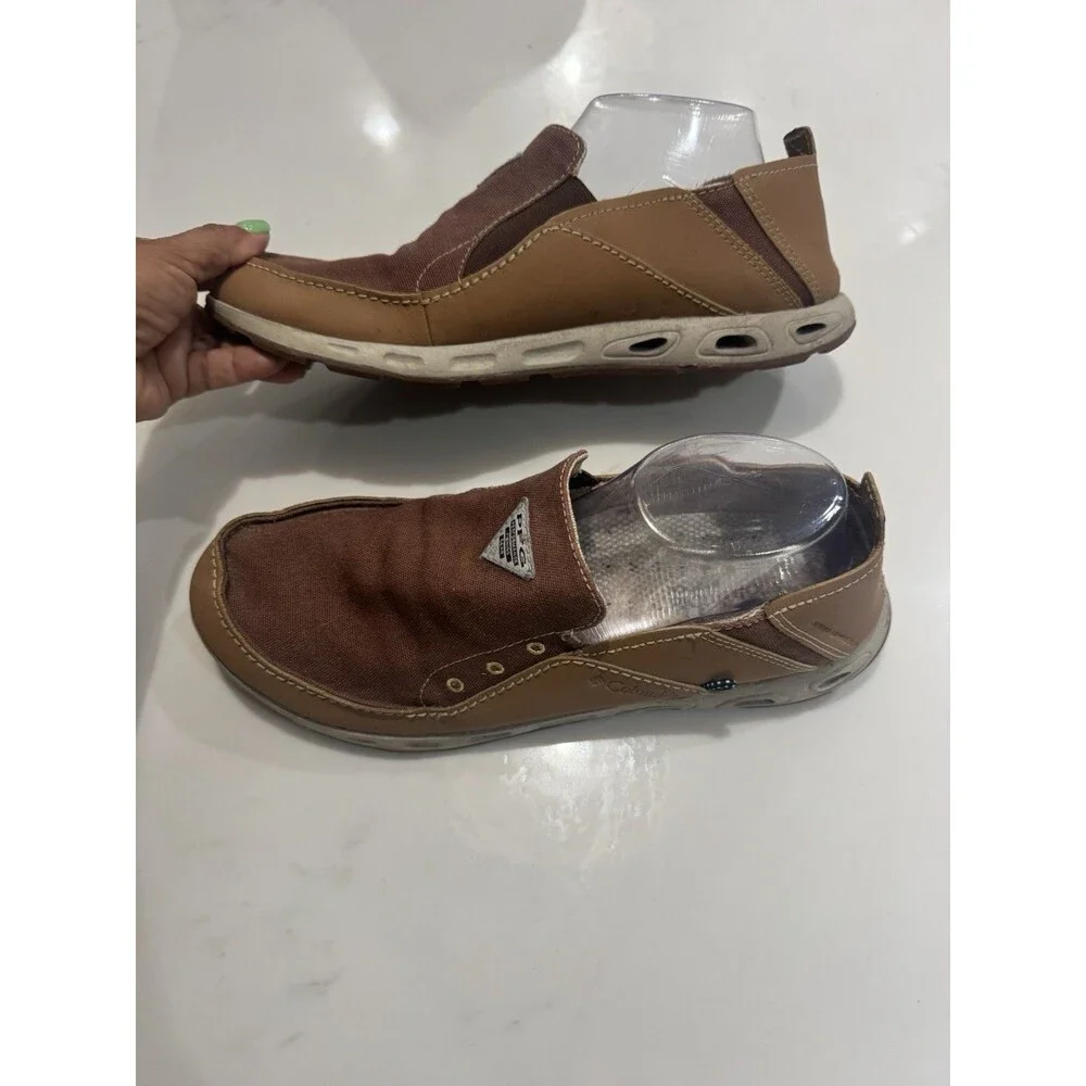 Columbia PFG Bahama Vent Relaxed Slip On Boat Shoes Men’s 12 Brown Tan Fishing..